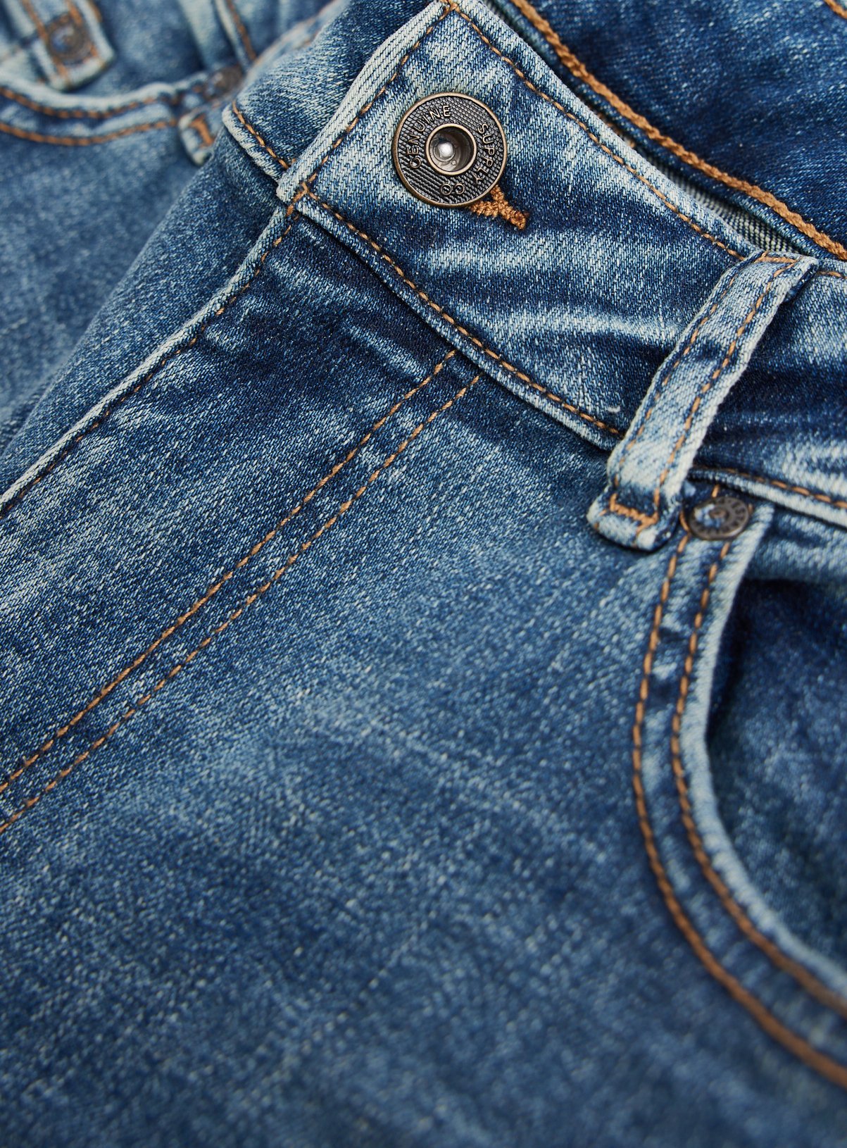 Blue Vintage Wash Slim Fit Jeans 34L - Image 3 thumbnail